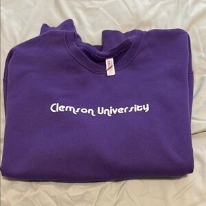 Clemson Purple Sweatshirt Pullover Large